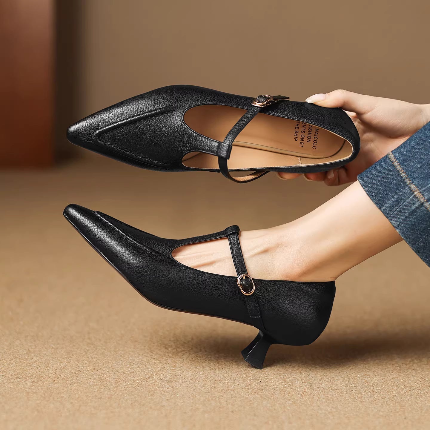Fiorella™ | T-Strap Kitten Heel Pumps
