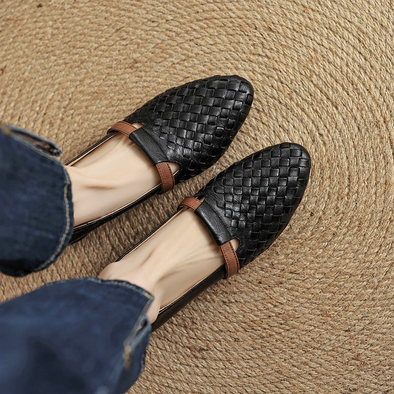 Women's Woven Leather Loafers