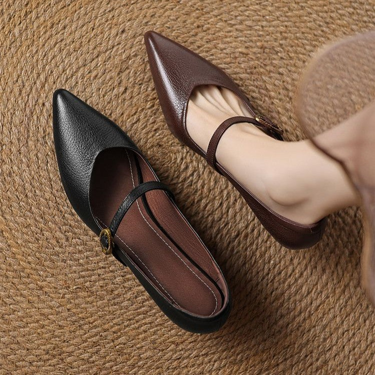 Women's Leather Kitten Heels