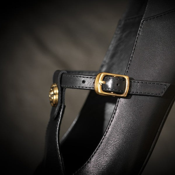 Women's T-Bar Leather Pumps