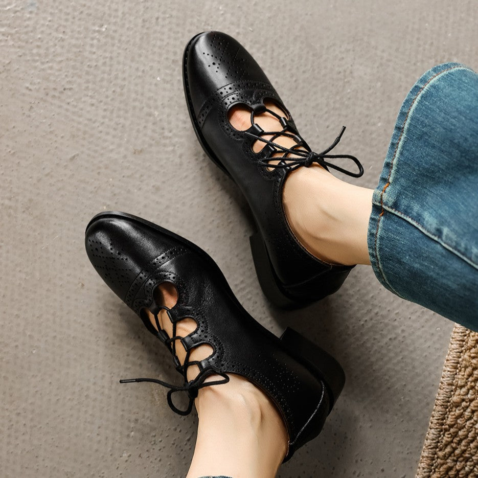 Women's Brogue Leather Oxfords