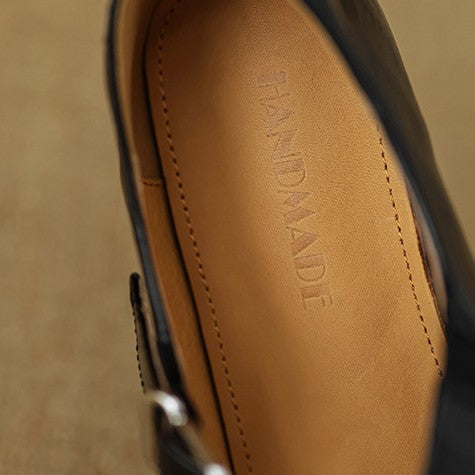 Women's Cross-Strap Leather Flats