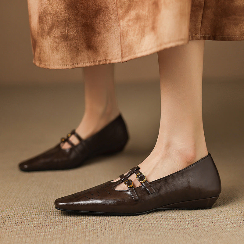 Avonley™ | Brogued Double-Strap Mary Jane Flat