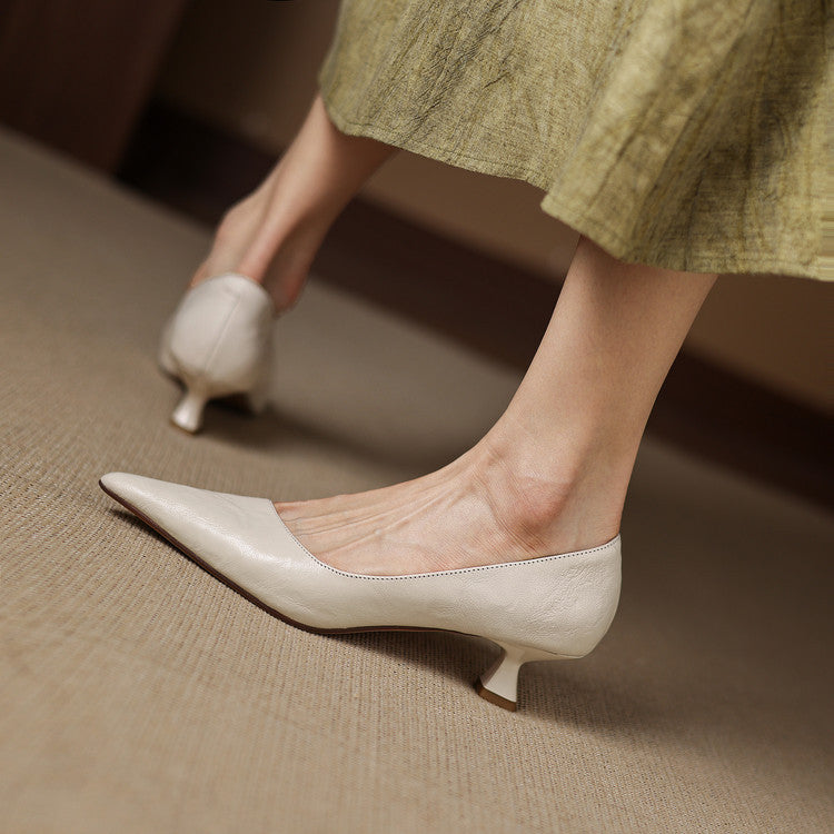 Women's Leather Low Pumps
