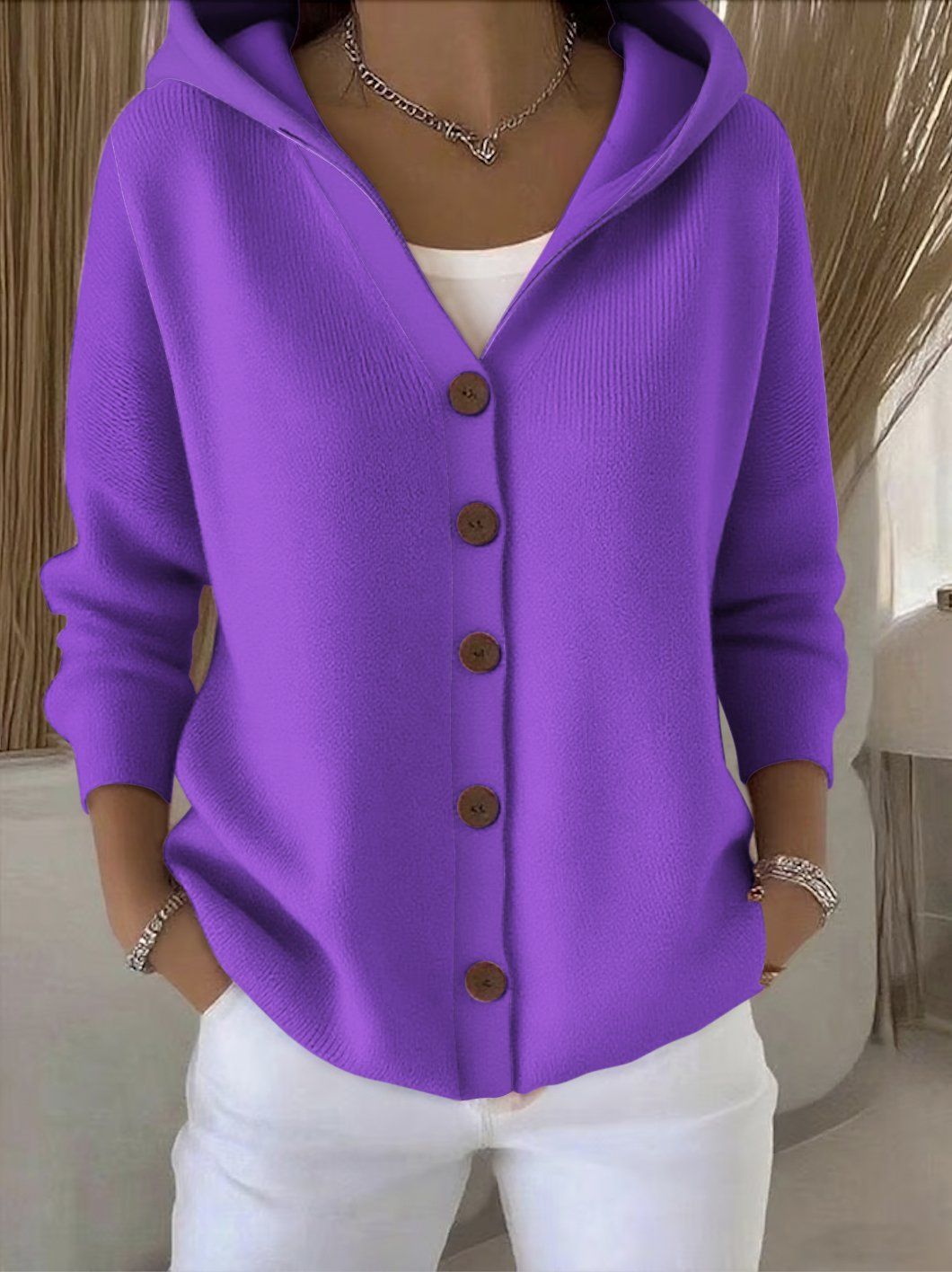Rivette™ | Hooded Button-Up Cardigan