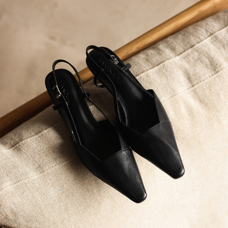 Women's Leather Slingback Heels