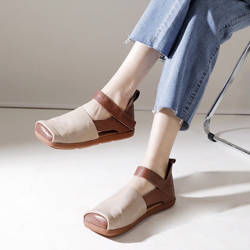 Women's Soft Strap Leather Flats