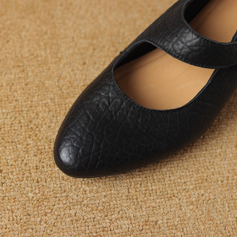 Women's Leather Mary-Jane Heels