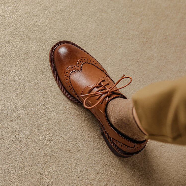 Women's Brogue Leather Oxfords
