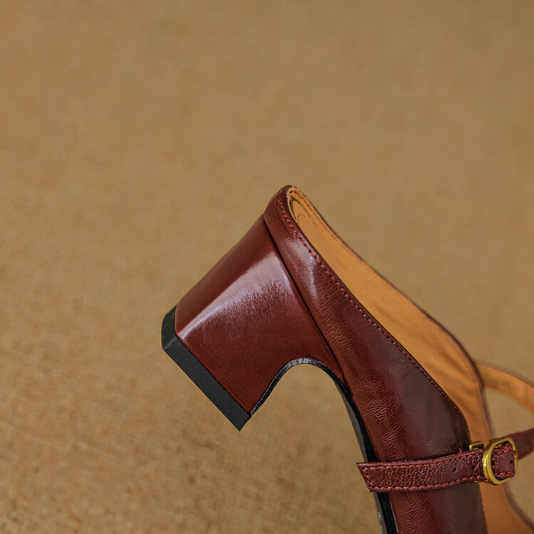 Women's Strap Leather Mules