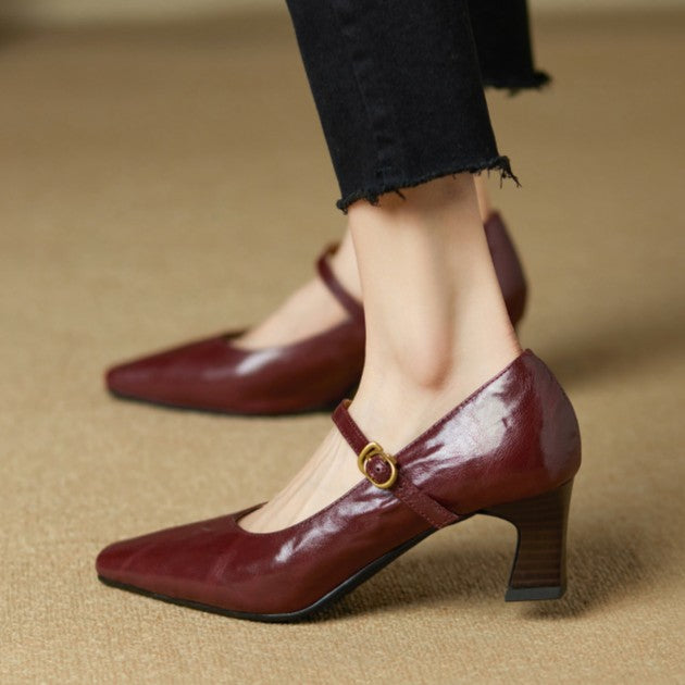 Women's Mary Jane Leather Pumps