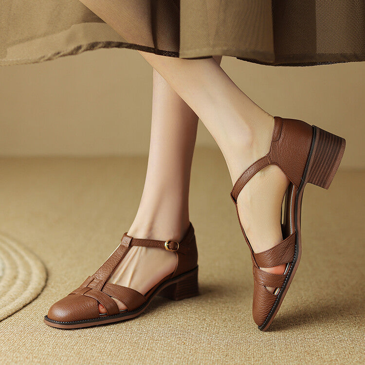 Women's Roman Leather Heels