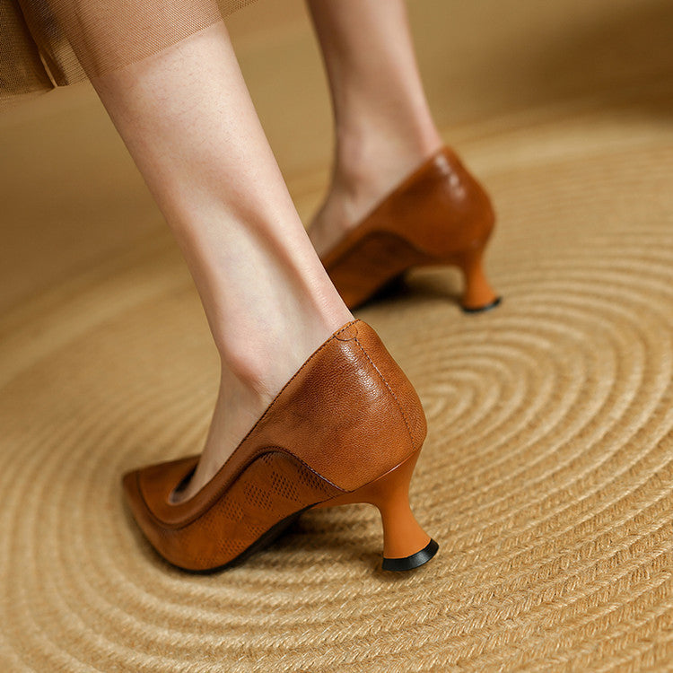 Women's Sculpt Leather Heels