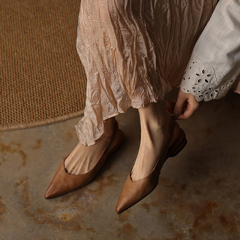 Women's Slingback Leather Flats