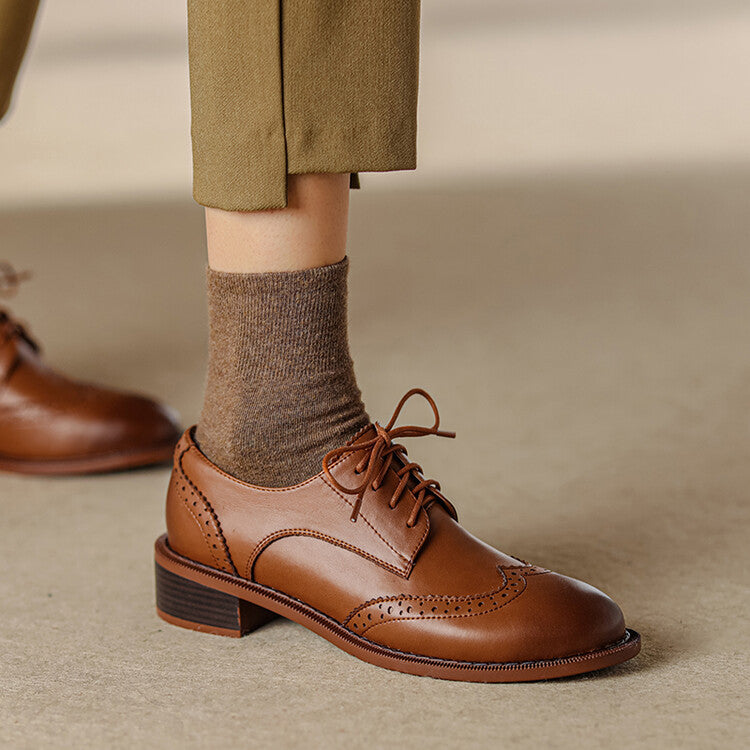 Women's Brogue Leather Oxfords