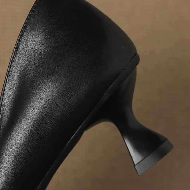 Women's Leather Kitten Heels