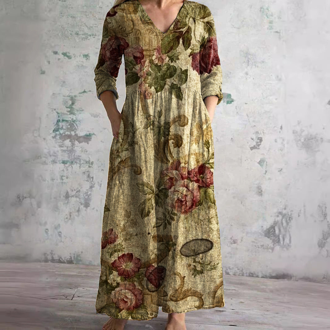 Corinna™ | V-Neck Floral Maxi Dress