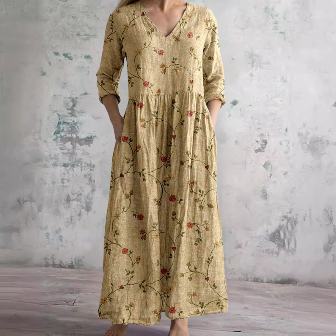 Corinna™ | V-Neck Floral Maxi Dress