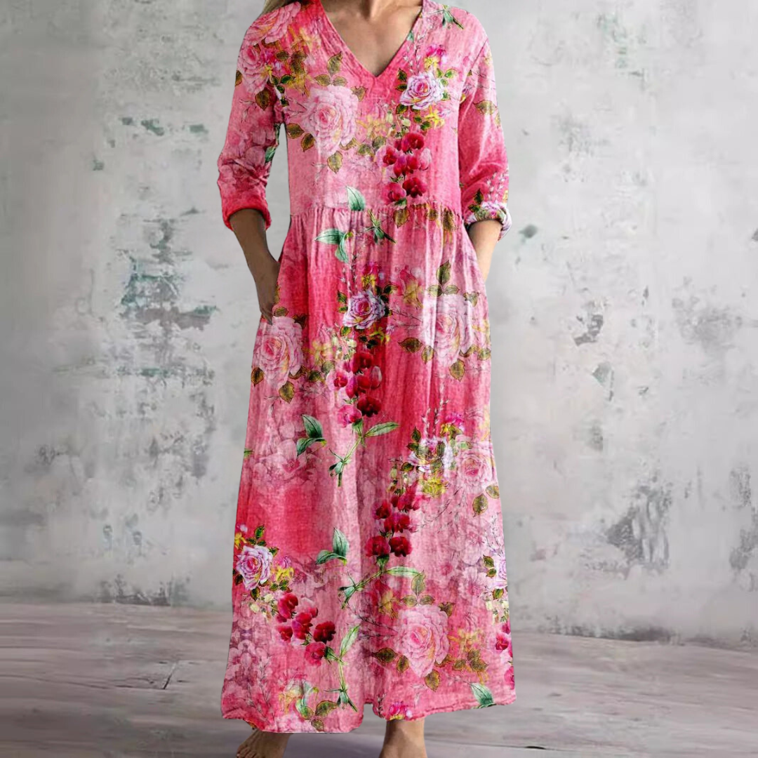 Corinna™ | V-Neck Floral Maxi Dress