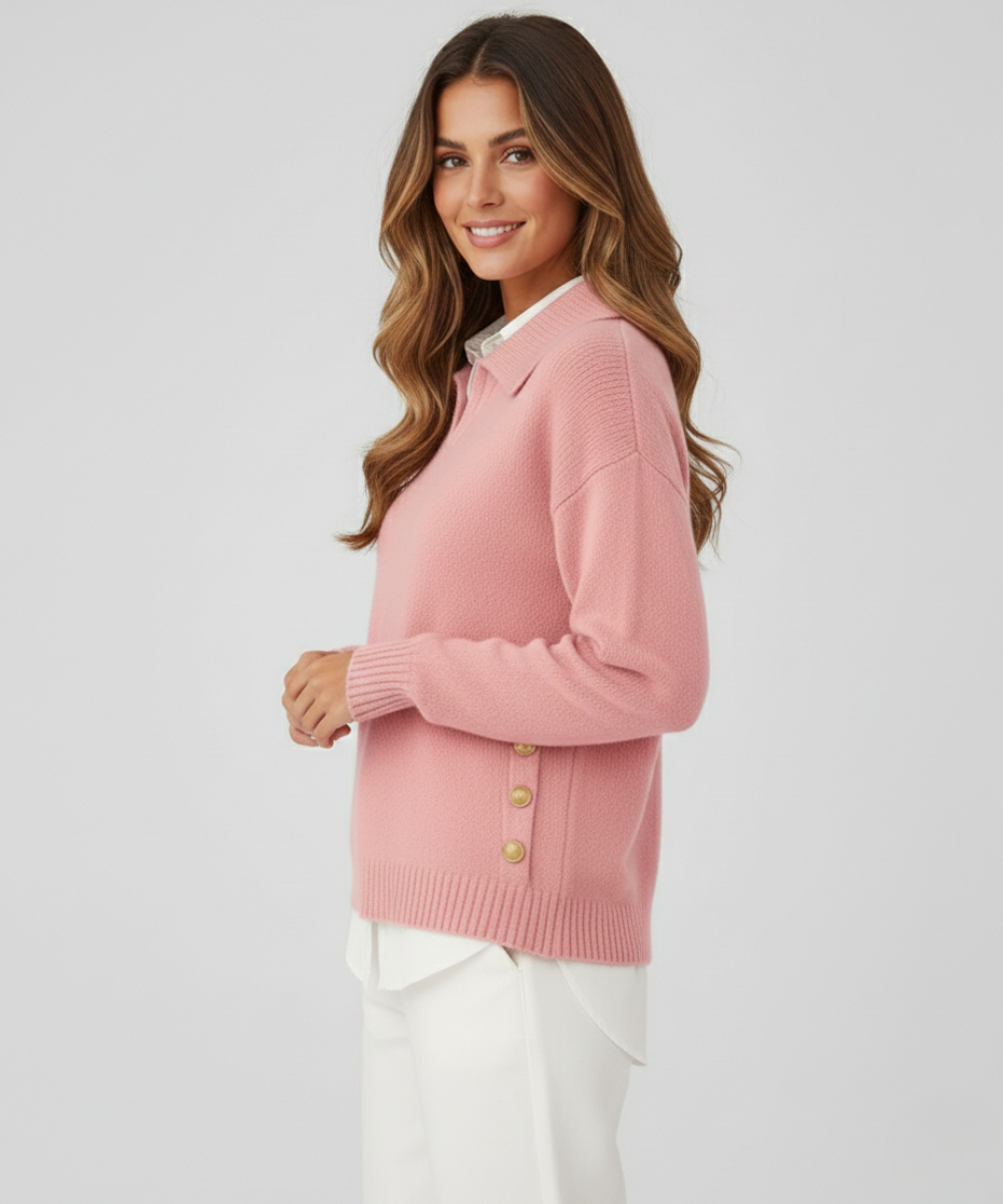 Beverley™ | Relaxed Oversized Lapel Collar Pullover Sweater