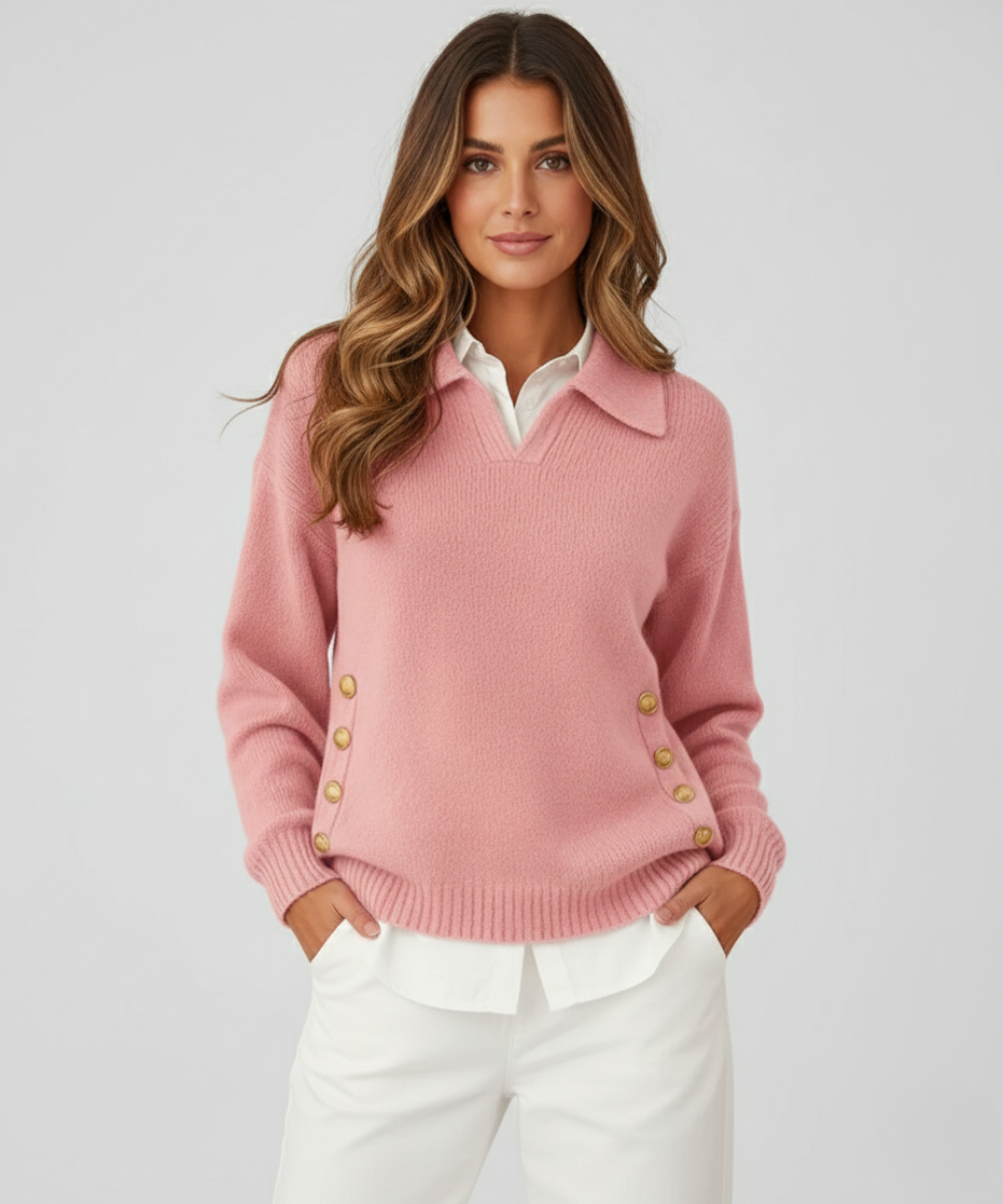Beverley™ | Relaxed Oversized Lapel Collar Pullover Sweater