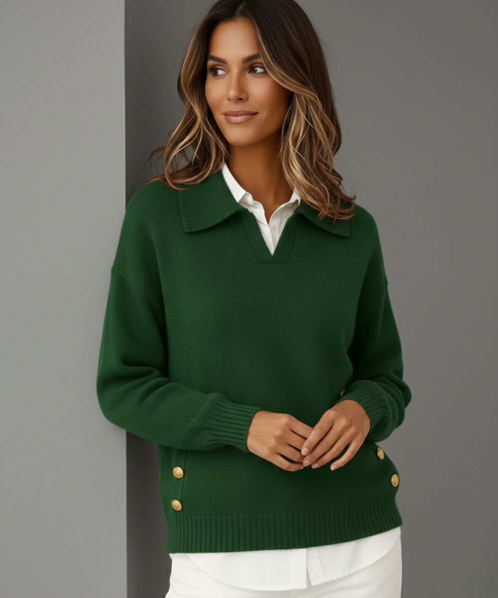Beverley™ | Relaxed Oversized Lapel Collar Pullover Sweater