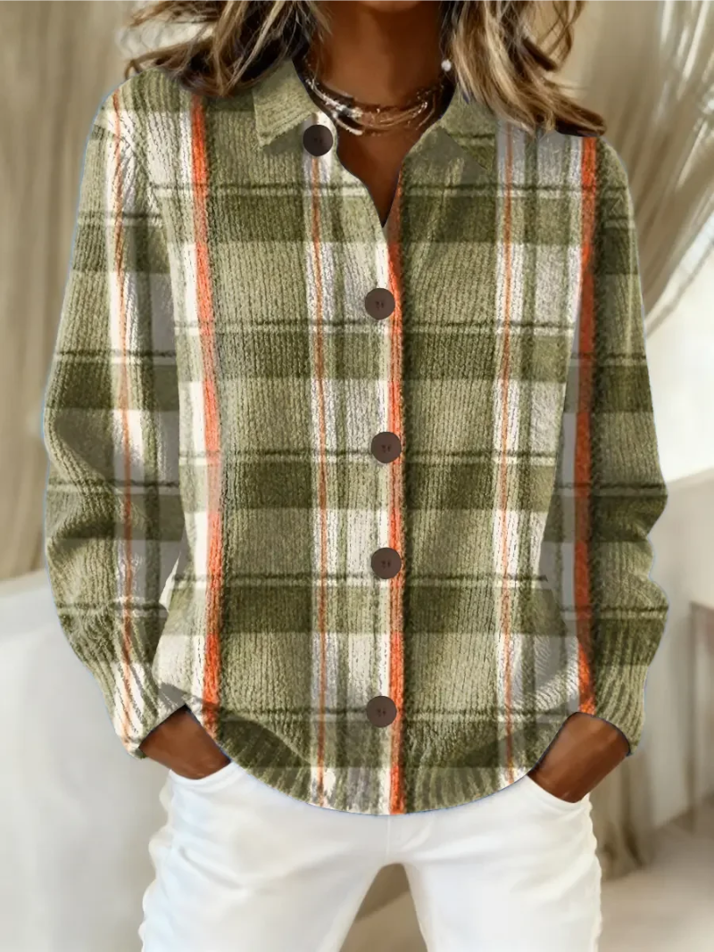 Shelby™ | Olive Plaid Button Cardigan
