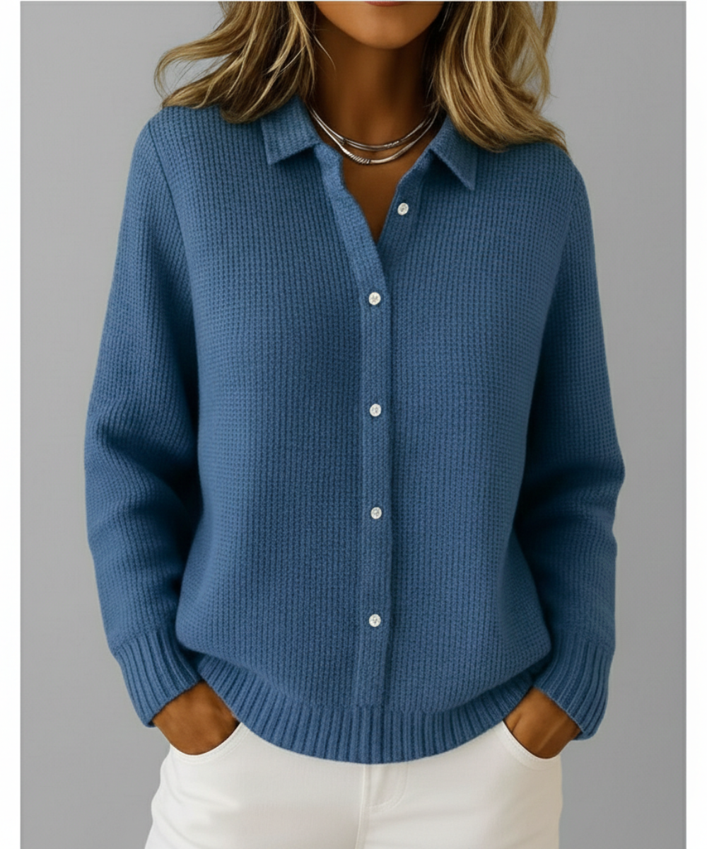 Prudence™ | Classic Button-Front Sweater Shirt