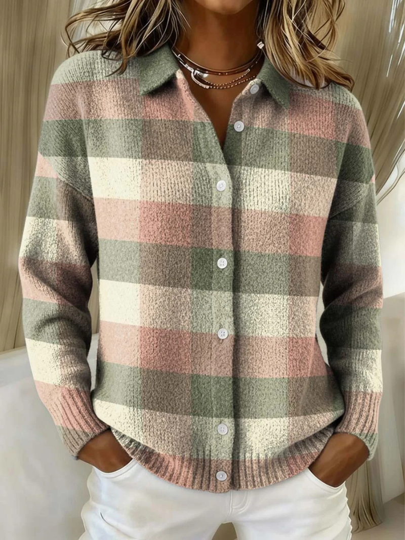 Tawney™ | Pastel Plaid Cardigan