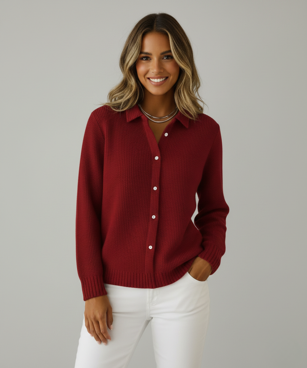 Prudence™ | Classic Button-Front Sweater Shirt