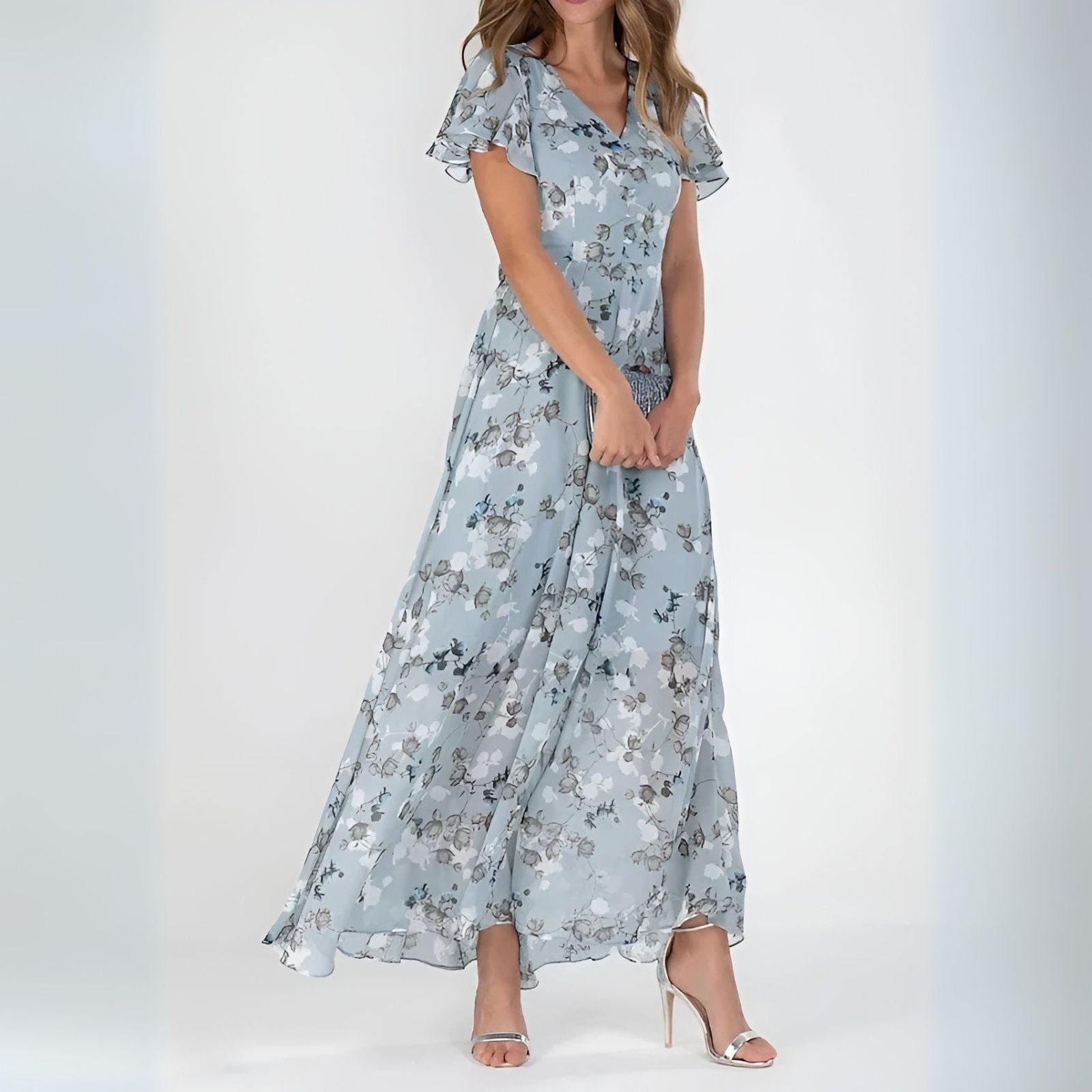 Celina™ | Floral Chiffon Maxi Dress