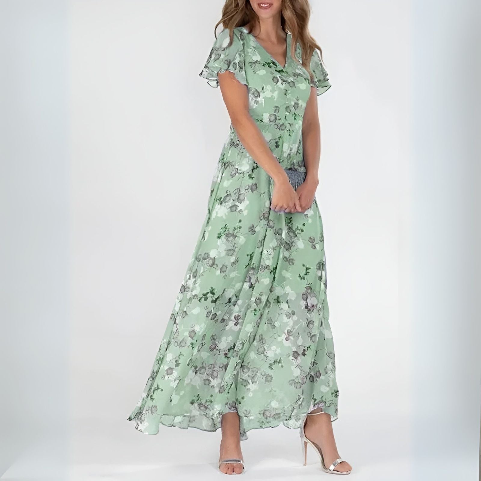 Celina™ | Floral Chiffon Maxi Dress