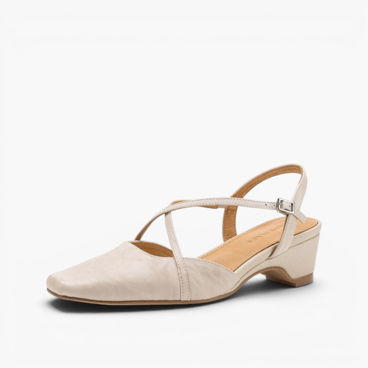 Women's Cross-Strap Leather Slingback Heels