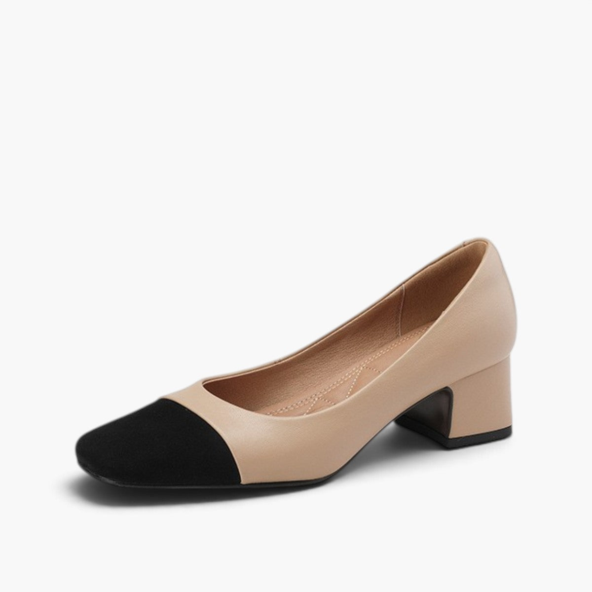 Women's Square-Toe Leather Pumps