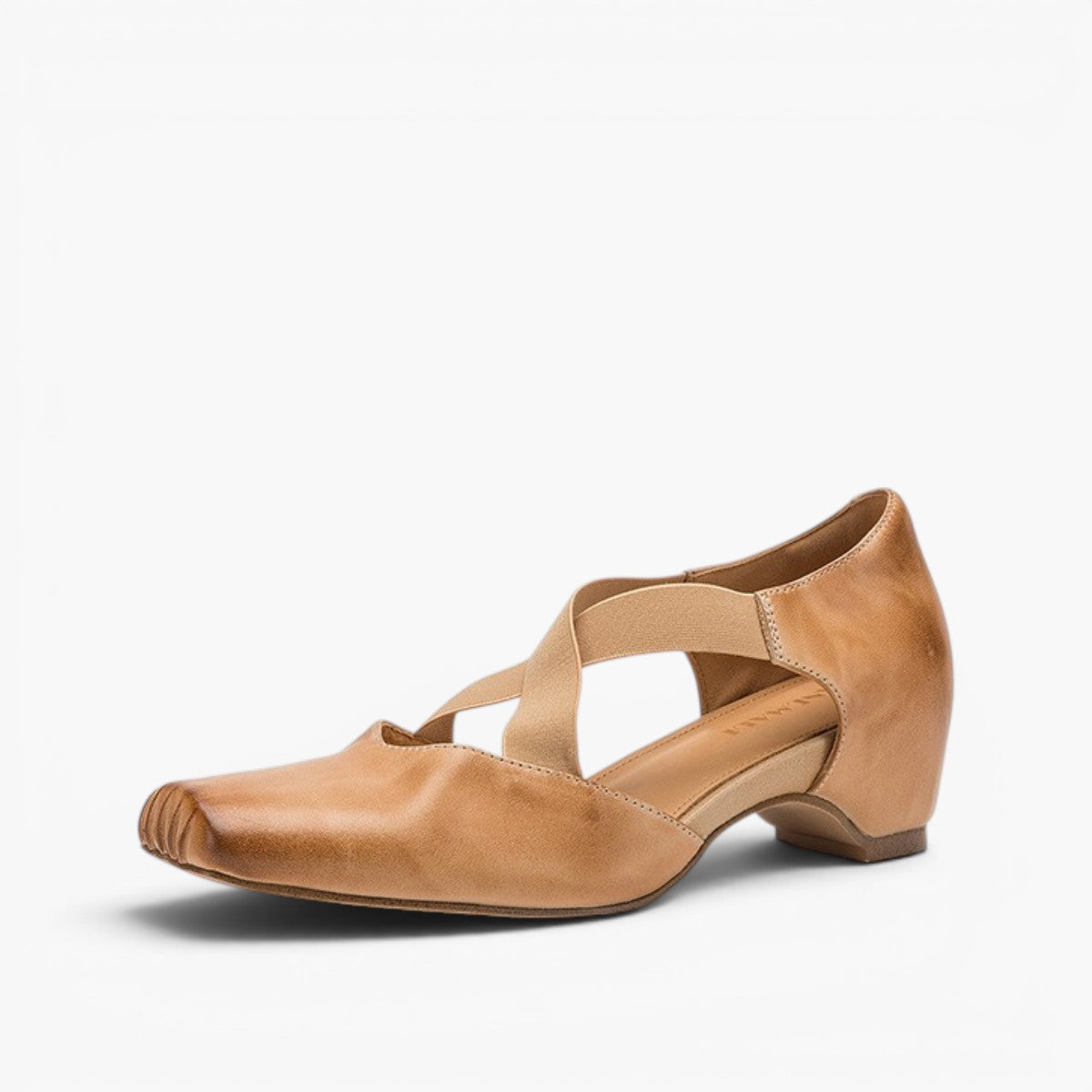 Women's Leather Cross-Strap Heels