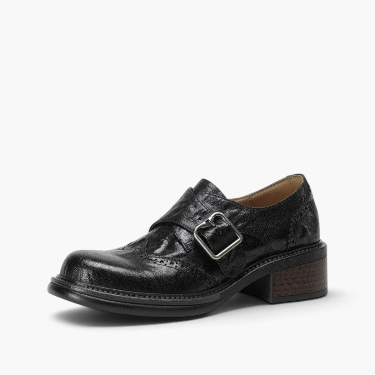 Women's Monk-Strap Leather Brogues