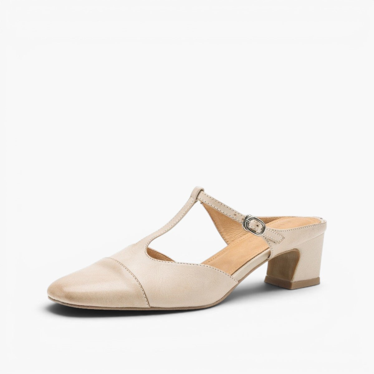 Women's T-Bar Leather Mules