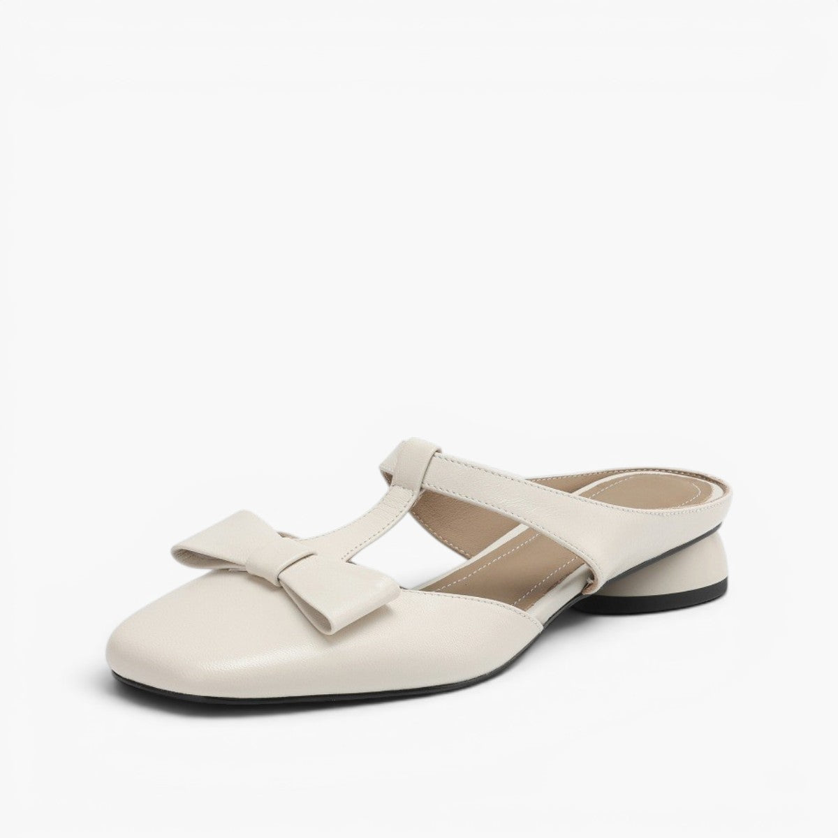 Women's Bow Lambskin Leather Mules