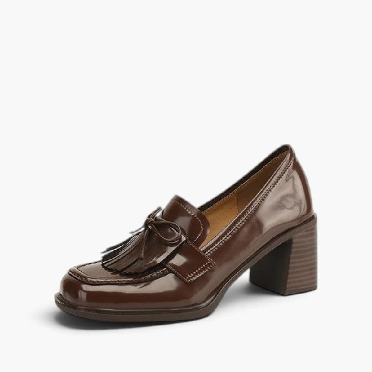 Women's Tassel Leather Loafer Pumps