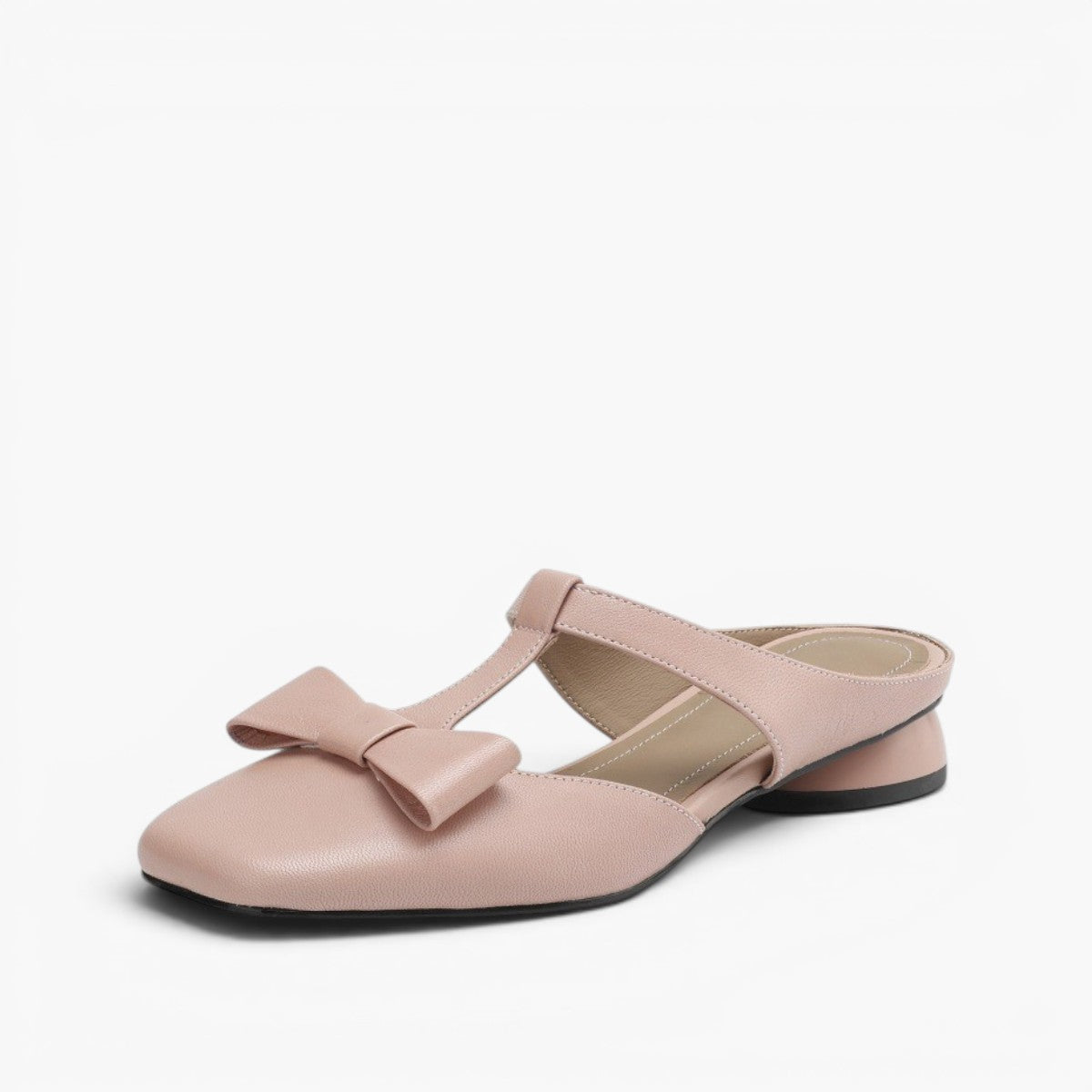 Women's Bow Lambskin Leather Mules