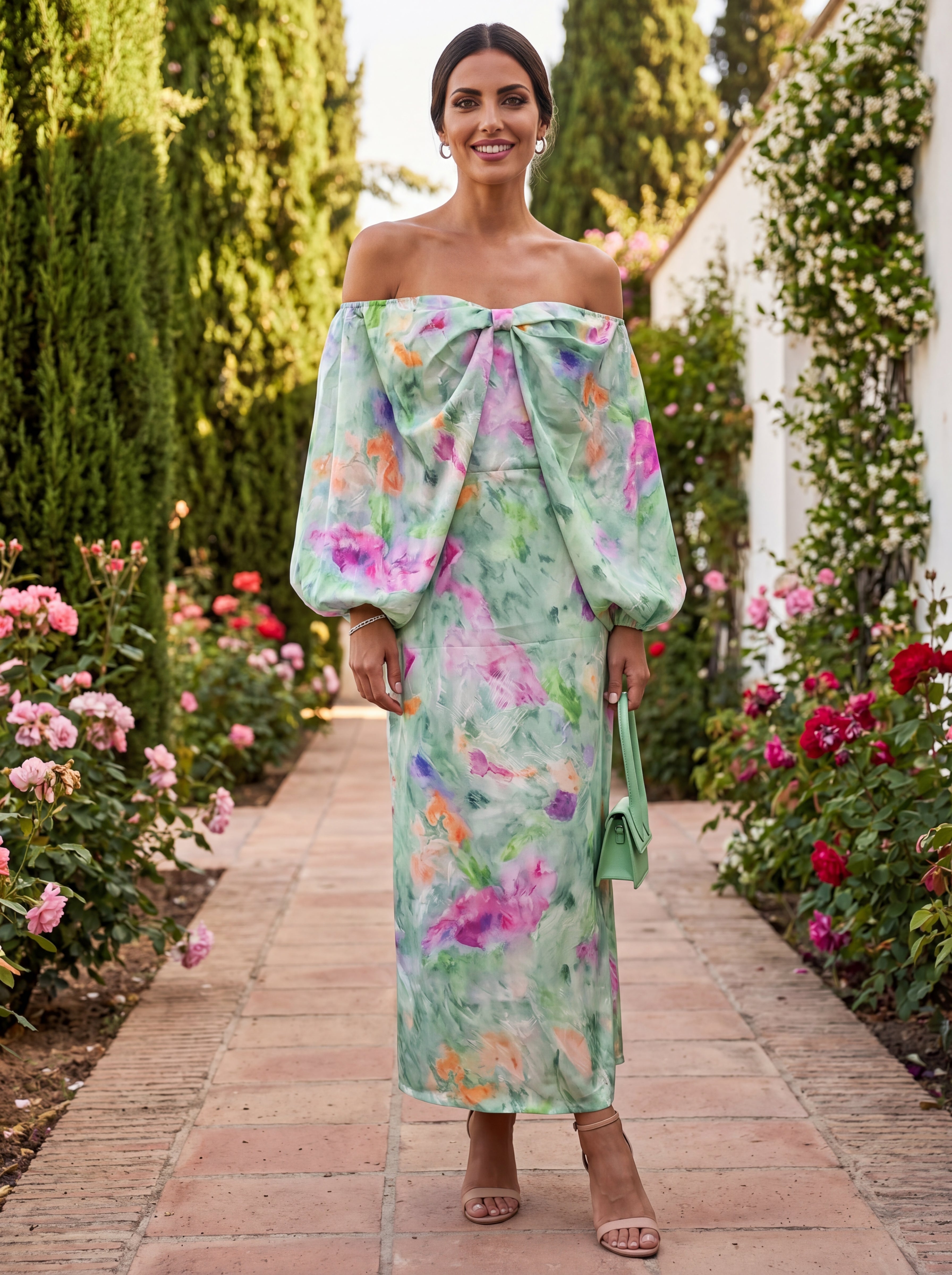 Nolana™ | Elegant Off-Shoulder Bow Maxi Dress