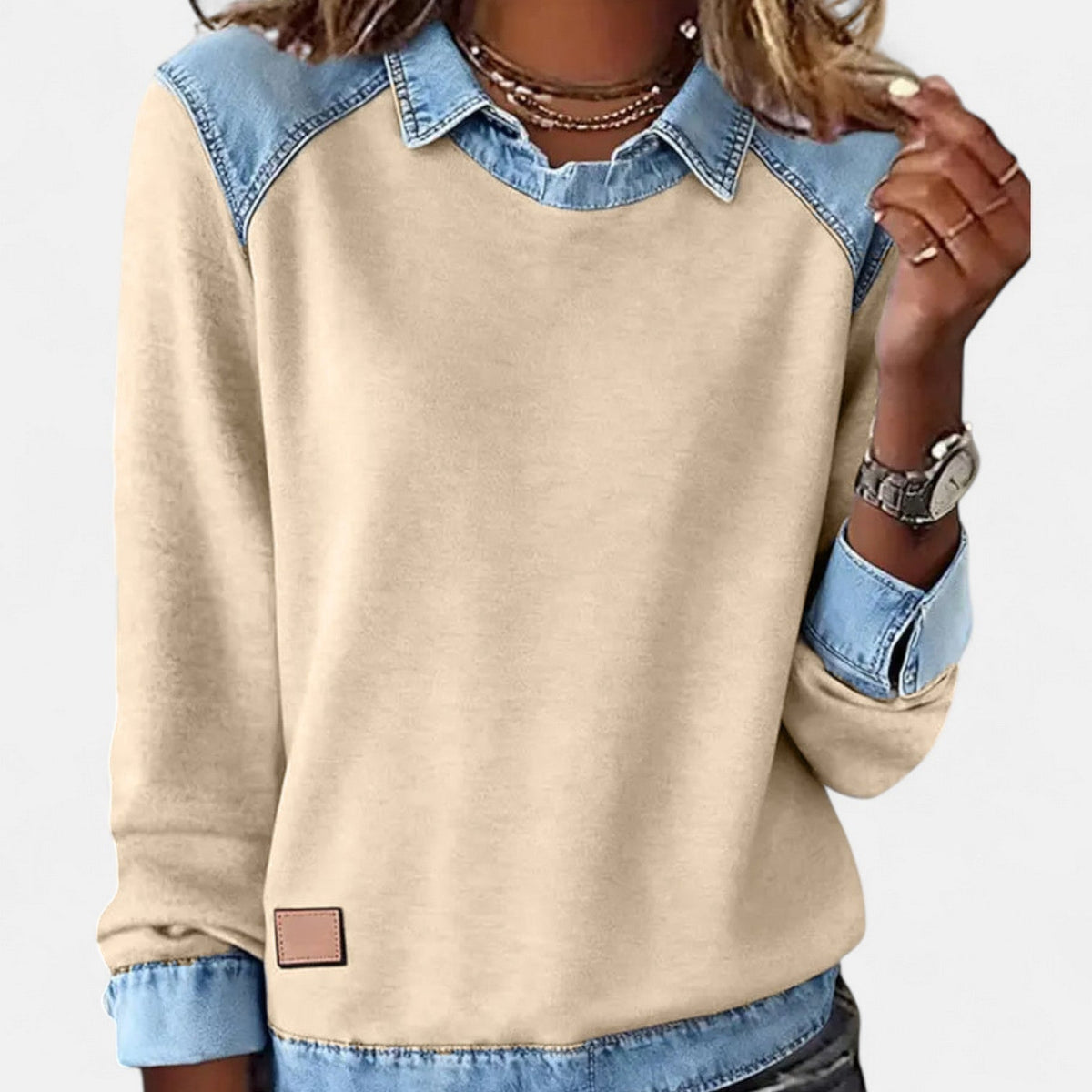 Gloria | Contrast-Panel Pullover
