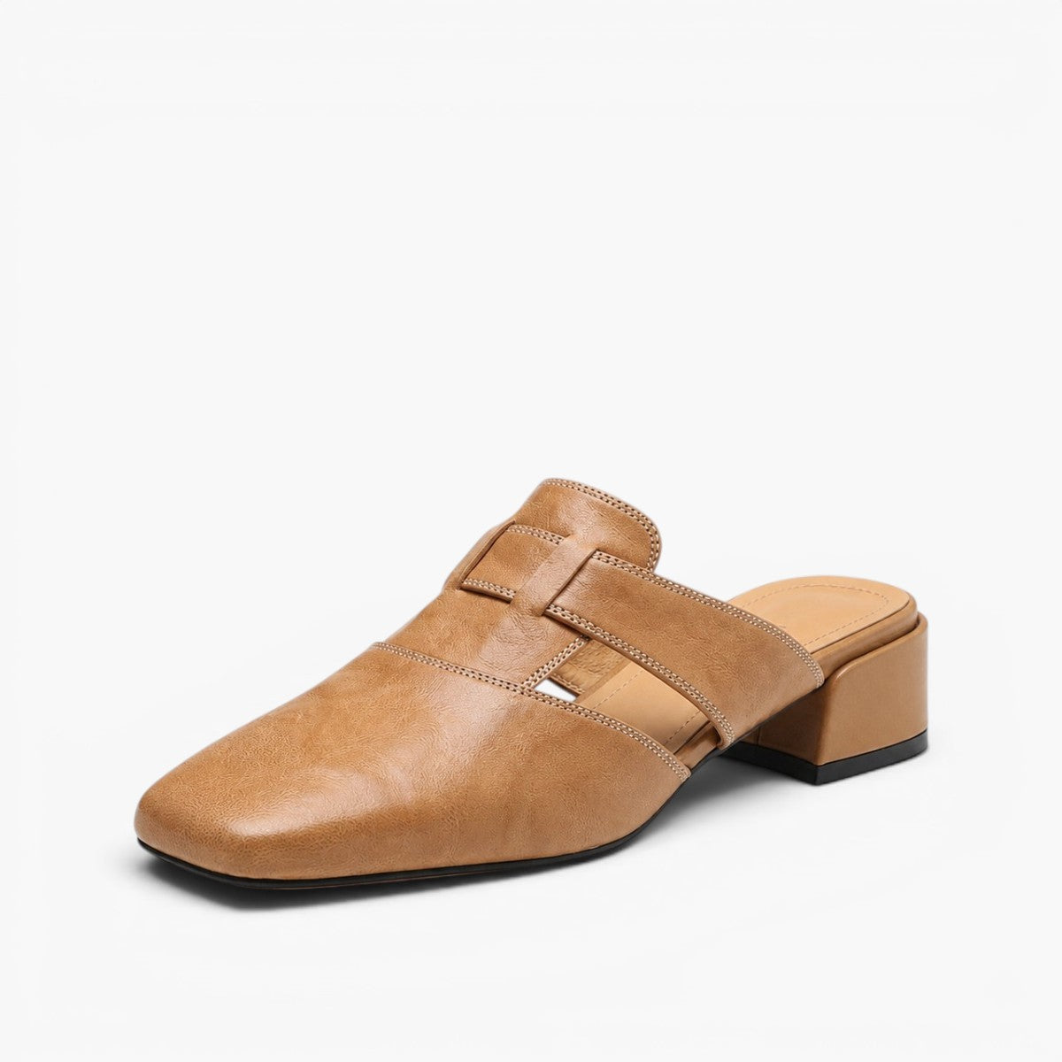Women's Square-Toe Leather Mules