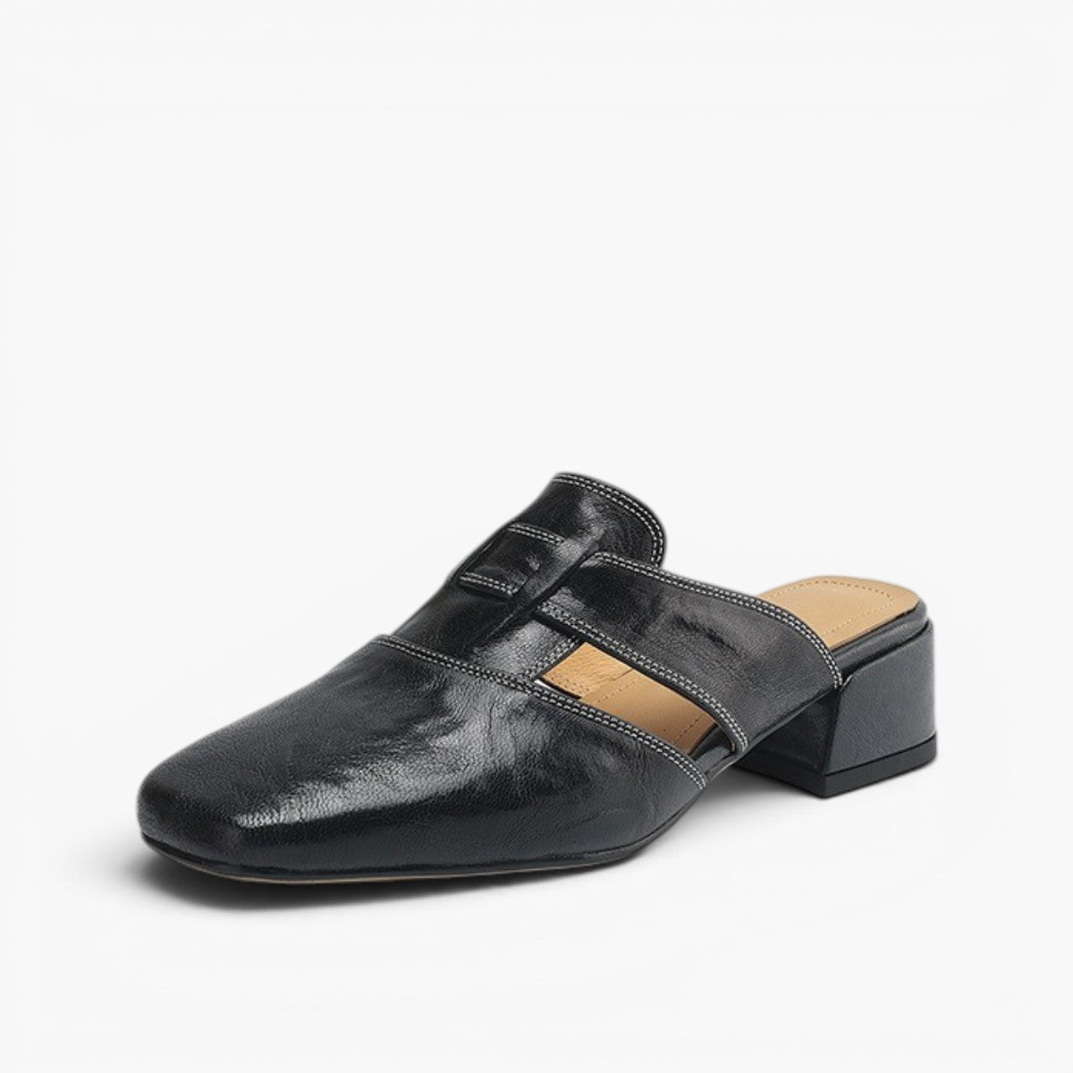 Women's Square-Toe Leather Mules