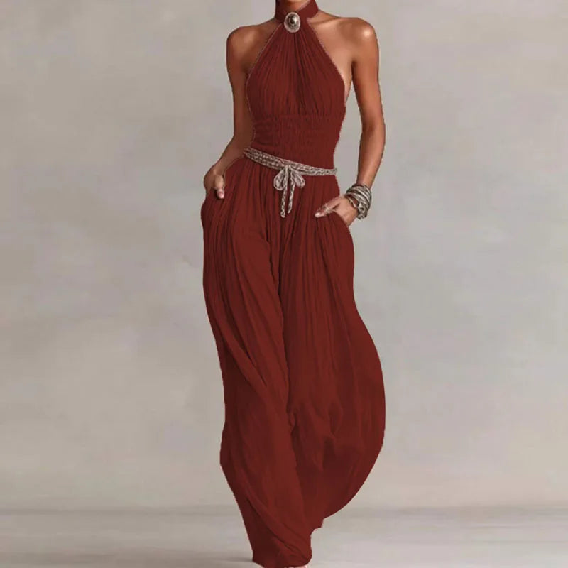 Brenna™ | Pleated Halter Romper