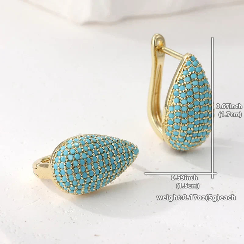 Rivelle™ | Pavé Teardrop Hoop Earrings