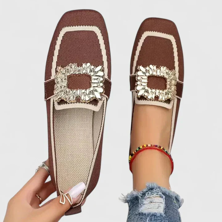 Cyrene™ | Embellished Buckle Loafers