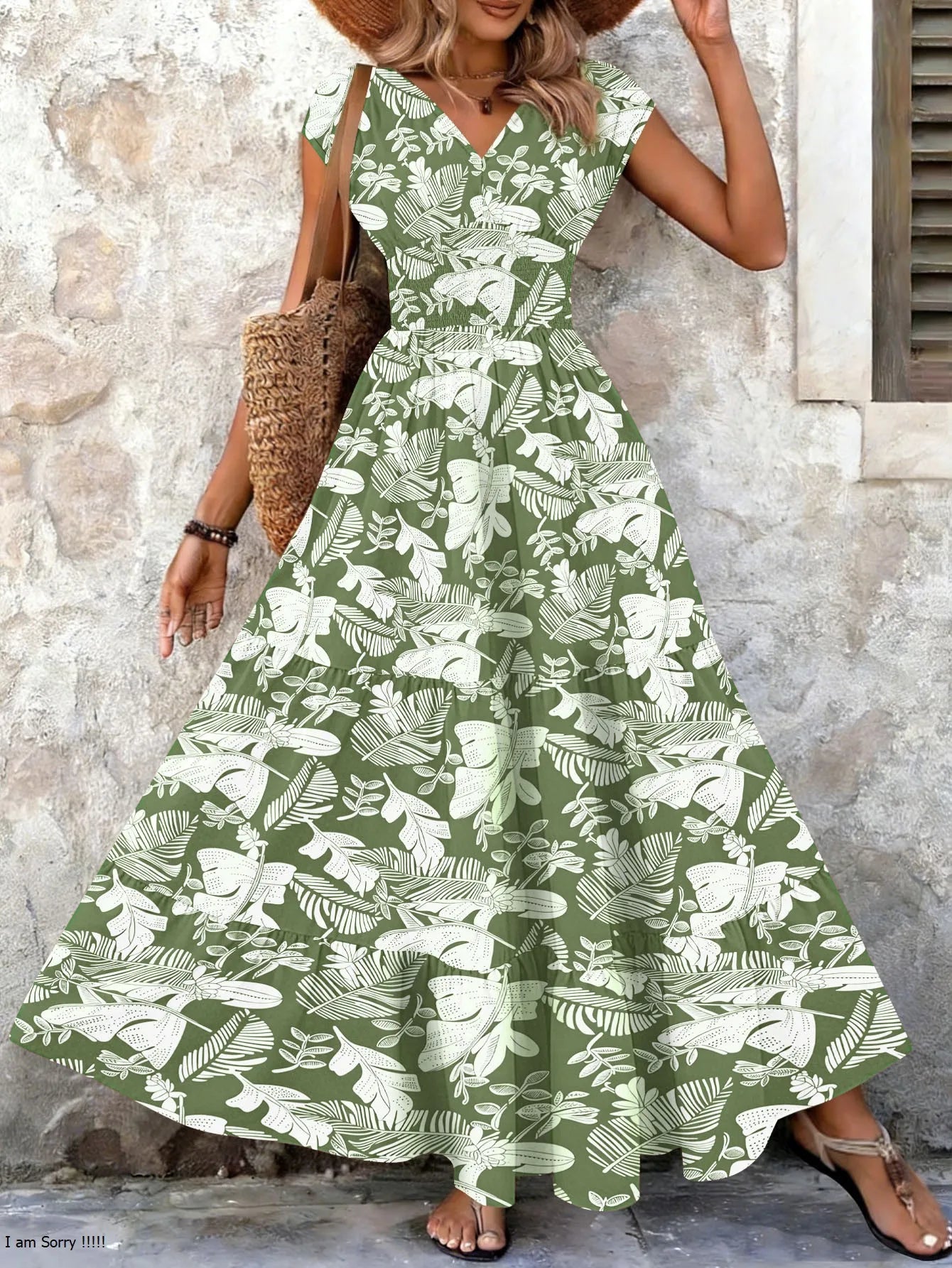 Mirabel™ | Baroque V-Neck Maxi Dress