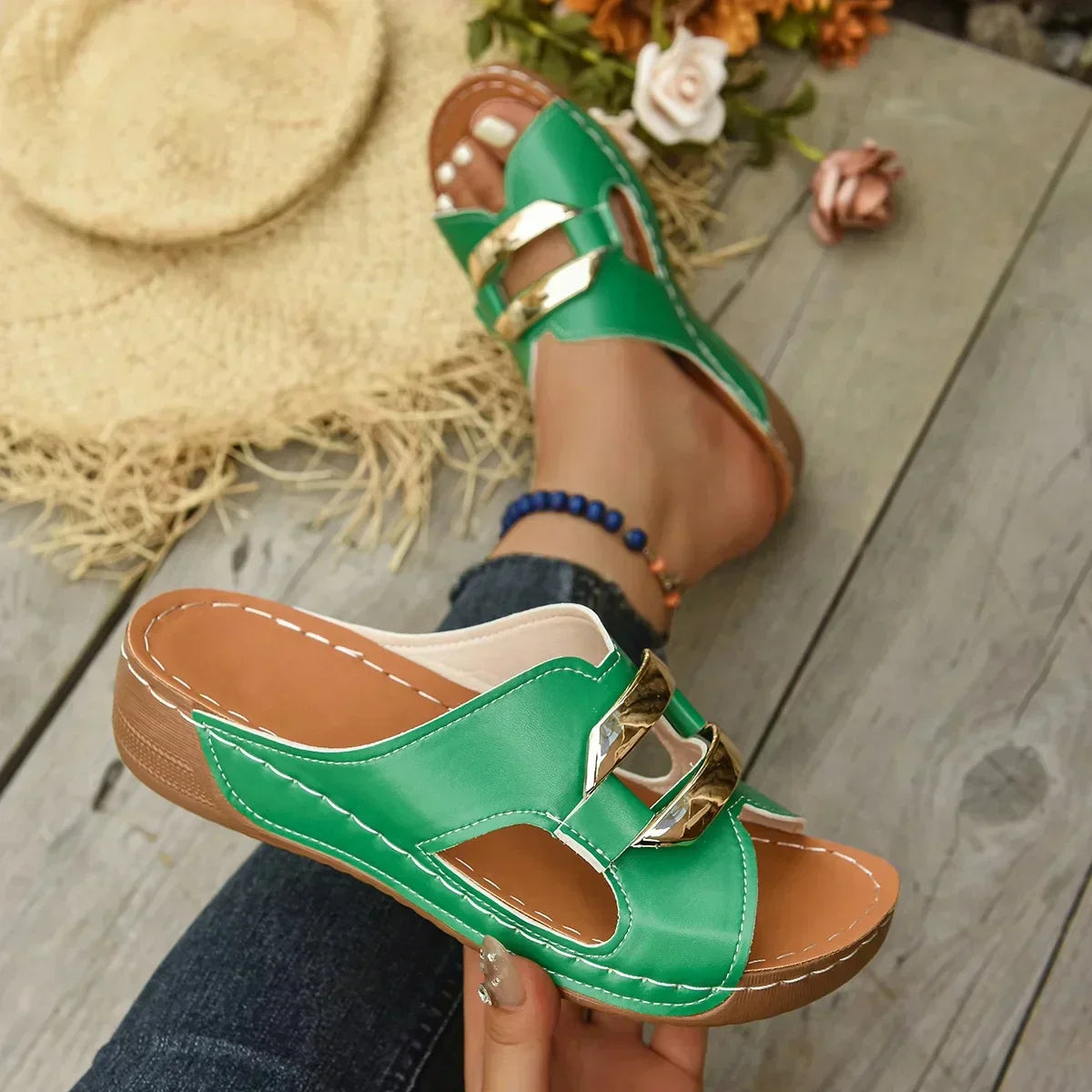 Sandrine™ | Orthopedic Wedge Heel Sandals