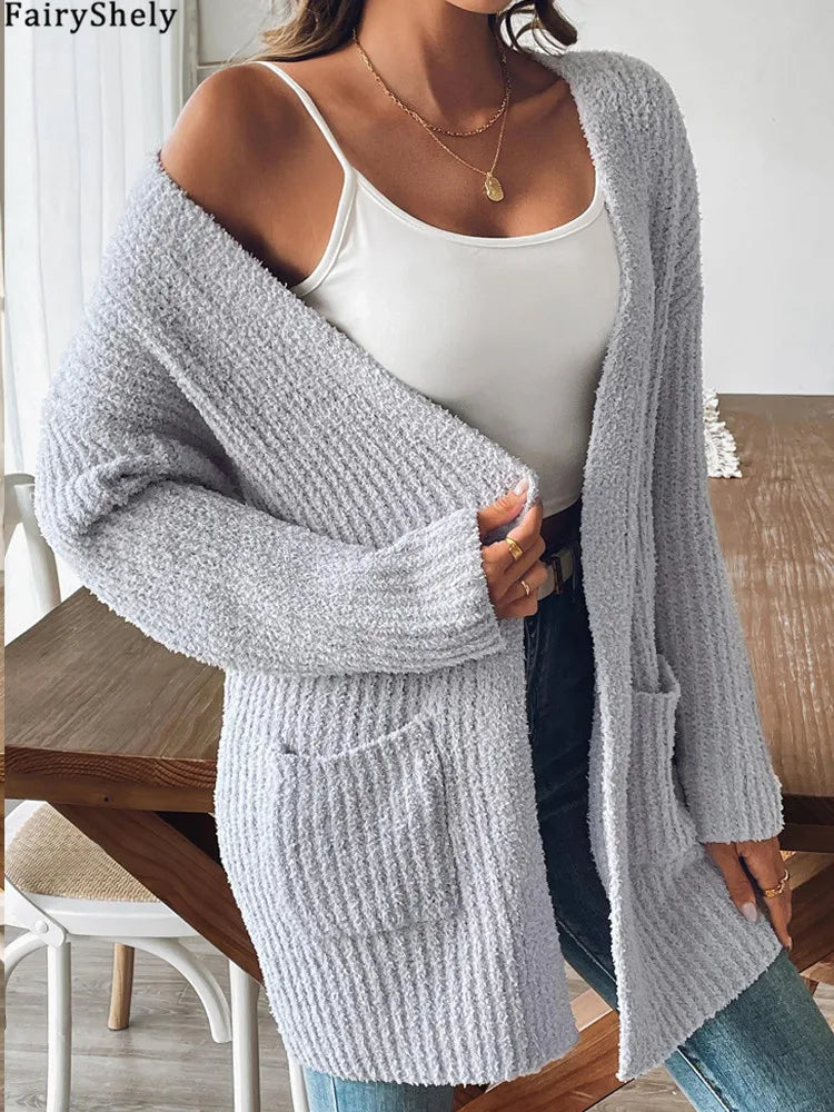 Everly™ | Long Knit Pocket Cardigan